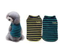 YAODHAOD 2-Pack Cotton Striped Dog Shirt Pet Clothes Puppy T-Shirts Cat Tank Vest Tee Breathable Stretchy for Small Extra Small Medium Dog or Cat (XXL)