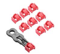 YAODHAOD 20pcs RJ45 Port Lock Red RJ45 Dust Cap Ethernet LAN Hub Anti-Dust Cap Blockout Protection with 1 Removal Keys