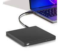 YAODHAOD External CD DVD Drive, USB 2.0 Portable Optical Disc Drive, CD RW Reader DVD Player for Laptop Desktop PC Mac Windows 11/10/8/7, Mac, Linux OS