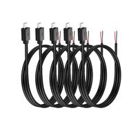 YAODHAOD Micro USB Male 2 Pin Bare Wire, 5V 3A Micro USB to Open End Pigtail Power Cable Easy Soldering,for USB Equipment Installed or Replacement Repair DIY Cable (5PCS) (Micro USB 2 Pin)