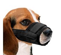 YAODHAOD Nylon Mesh Breathable Dog Mouth Cover, Quick Fit Dog Muzzle with Adjustable Straps，Pet Mouth Cover, to Prevent Biting and Screaming to Prevent Accidental Eating (L, black)