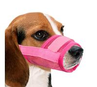 YAODHAOD Nylon Mesh Breathable Dog Mouth Cover, Quick Fit Dog Muzzle with Adjustable Straps，Pet Mouth Cover, to Prevent Biting and Screaming to Prevent Accidental Eating (S, pink)