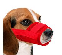 YAODHAOD Nylon Mesh Breathable Dog Mouth Cover, Quick Fit Dog Muzzle with Adjustable Straps，Pet Mouth Cover, to Prevent Biting and Screaming to Prevent Accidental Eating (S, red)
