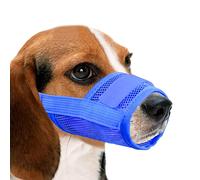 YAODHAOD Nylon Mesh Breathable Dog Mouth Cover, Quick Fit Dog Muzzle with Adjustable Straps，Pet Mouth Cover, to Prevent Biting and Screaming to Prevent Accidental Eating (L, blue)
