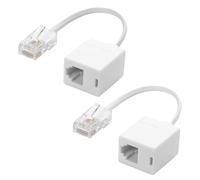 YAODHAOD RJ45 to RJ11 Converter Adapter 2PCS, RJ45 Extension Converter 8P8C to 6P4C Connector for Phone Cable to ADSL Modem
