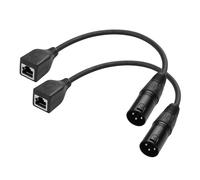 YAODHAOD XLR to RJ45 Cable 110 Ohms 30 cm 2 Pieces, DMX Cat5 Ethernet Adapter Converter DMX Cable, for Stage and Studio Wiring, as well as the DMX-CON Controller Series (XLR Socket, 3 PIN)