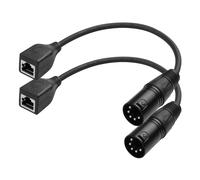YAODHAOD XLR to RJ45 Cable, 110 Ohms, 30 cm, 2 Pieces, DMX Cat5 Ethernet Adapter Converter, DMX Cable, for Stage and Studio Wiring, as well as the DMX-CON Controller Series (XLR Plug, 5 PIN)