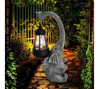 Yaoemei Elephant Solar Light,Elephant Garden Statue, Handmade Resin Lucky Elephant Sculpture Outdoor Lantern,Figurine Decor for Patio, Yard & Indoor,