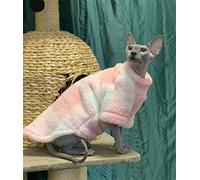 YAOER Hairless cat Sphinx Devon clothes Christmas soft cotton plus warm comfortable jacket,Pink,M+