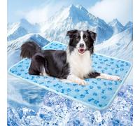 YAOGEG Dog Cooling Mat Blue Ice Silk Cooling Mat for Dogs Indoor/Outdoor Self Sleeping Kennel Pad,Washable & Portable