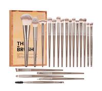 YAOGOHUA 20pcs Makeup Brush Kit Coffee Brown Soft Skin Friendly Delicate Makeup Brush Full Set Beauty Tools