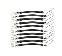 YAOGUI 10 PCS Black Retractable Phone Cord Spring for Key Chain Keyring for W/Lobster Clasp for Shopping Mall Bag Purse Lobster Clasp Keyring Brass