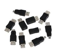 YAOGUI 10 Pieces USB Male To Female USB Connector OTG 5 Pin F/for M Charger Adapter Converter Replacement Easy To Us Splitter Extension Cable Adapter Card Reader Converter Drive Cord Base Case