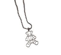 YAOGUI 2023 Vintage Accessories Aesthetic Bear Astronaut Pendant Necklace For Women Hip Hop Round Bead Chain Necklaces Round Bead Chain