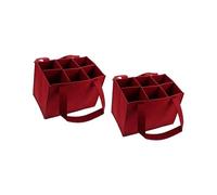 YAOGUI 2Pieces Reusable 6 Bottle Wine Bag Thick Felt Fabric with Internal Dividers for Secure Transporting Beer Champagne Felt Wine Bag for Event and Celebration
