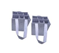 YAOGUI 2Pieces Reusable 6 Bottle Wine Bag Thick Felt Fabric with Internal Dividers for Secure Transporting Beer Champagne Felt Wine Bag for Event and Celebration