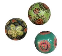 YAOGUI 3PCS HandPainted Ceramic Floating Ball Decorative Aquariums Ornament For Fishtanks Home Desk Ancient Pattern Random Color Ceramic Floating Ball