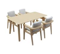 YAOGUI 5pcs Dollhouses Dining Table And Chairs Set Great For Miniature Scene Display And Children RolePlay Game Props Furniture Dollhouses Accessories
