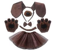 YAOGUI 6 Pieces Animals Ears Headband Nose Bow Tie Tail Skirt Gloves Dachshund Dog Animal Fancy Dress Up Party Set Animal Headband Set