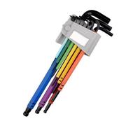 YAOGUI 9Pcs Multiple Colored Coded Hexagonal L Wrench Kits Long Ball End Repair Tools for Various Angled with Black Finish Professional Repair Technician Tools