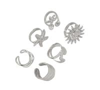 YAOGUI Adjustable Goth Styles Open Rings For Couples With Scallops Starfishes Designs In Gold And Silver Color Casual Wear Fashion Rings