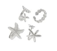 YAOGUI Adjustable Goth Styles Open Rings For Couples With Scallops Starfishes Designs In Gold And Silver Color Casual Wear Fashion Rings