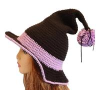 YAOGUI Adult Cosplay Witch Hat With Crochet Design For Halloween Adult Hair Accessories Performances Carnivals Party Supplies Halloween Hat Cosplay Hats For Women Hats Carnivals Party