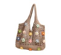 YAOGUI All-matching Handbag For Women Knitted Shoulder Bag Large Capacity Armpit Bag Female Underarm Colorful Beach Women Knitted Shoulder Beach Colorful Handbag Hollow Mesh Armpit