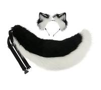 YAOGUI Anime Cosplay Props Wolf Tail + Hair Hoop Plush Furry Hair Styling Anime Ear Headband Furry Dress Ear Headbands For Women