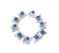 YAOGUI Blue Switches For Mechanical Keyboard MX Compatible White Bottom Clear Blue 10 Pieces Mechanical Computer Keyboard Keychain Leg Bracket Key Puller PC Laptop
