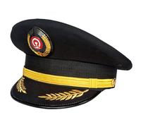 YAOGUI Captain Cap Captain Hat For Adult Halloween Costume Hat Cosplay Costume Uniform Role Play Accessories
