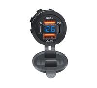 YAOGUI Car USB Charging Socket Outlet For Car Boats Type-C Charging Outlet USB Double A+Double Type-C LED Display Socket