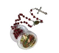 YAOGUI Catholic Prayer Rosary Necklace With Wooden Beads Includes Crucifix And Elegant Box Religious Communion