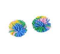 YAOGUI Cats Balls Toy Small EVA Balls Bright Color 2in Kitten Chasing Increasing Exercise For Indoor Cats With/No Feather Interactive Toy For Indoor With Feather Soft