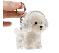 YAOGUI Clear Pet Hair Memorial Keychain Keepsakes Box Dogs Furs Collector Clear Jewelry Holder Pendant For Pet Lover Gift Memory Keepsakes Charm