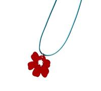 YAOGUI Colorful Acrylic Flower Pendant Necklace Vintage Styles Neckchain Adjustable Length Clavicle Chain Jewelry For Women Unique Teen Jewelry
