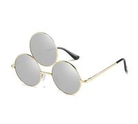 YAOGUI Colorful Three Round Frame Fashion Glasses Adult Outdoor Christmas Party Taking Photo Shopping Small Frame For Woman Small For Woman Face Outdoor