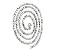 YAOGUI Contemporary Men’s Necklace Hip Hop Square Pearls Chain Jewelry Lightweight Stainless Steel Accessory For Punk Outfits Hip Hop Chain Necklace Stainless Steel