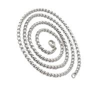 YAOGUI Contemporary Men’s Necklace Hip Hop Square Pearls Chain Jewelry Lightweight Stainless Steel Accessory For Punk Outfits Hip Hop Chain Necklace Stainless Steel