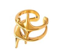 YAOGUI Crosses Star Rings With Gold/Steel Finish Representing Belief And Power Ideal For Trendsetters And Styles Seekers Gold Plated