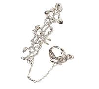 YAOGUI Crystals Rhinestones Vintage Chain Rings Adjustable Size Double Finger Jewelry For Women Special Occasion Gifts Adjustable Double