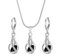 YAOGUI Cubic Zirconia Studs And Necklace Crystal And Zirconia Jewelry Set Necklace Earrings Accessory For Evening Event Women's Fashion Earrings
