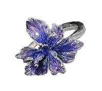 YAOGUI Delicate Blue Enameled Art Rings Comfortable Alloy Craft For Daily Wear Versatile Stackable Fashion Accessory Women's Adjustable Jewelry