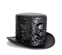 YAOGUI Elegant Halloween Costume Top Hat With Wide Brims And Decorative Skeleton For Women And Men Vintage Fashion Accessories Soft Travel Top Hat