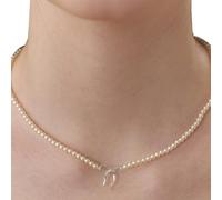 YAOGUI Elegant Handmade Pearls Bowknot Pendant Necklace With Beaded Detailing And Gold Or Silver Plating For Women Women's Evening Pearls Jewelry Gift