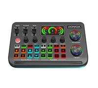 YAOGUI F999 Live Sound Card Auditory Sound Mixer For Singing Interviews And Podcast On Phones And Computers