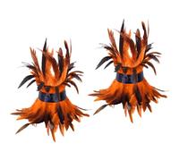 YAOGUI Fuzzy Feathered Ankle Bracelets Punk Gothic Foot Chain Accessories for Cosplay Costume Event and Stage Performances Feather Foot Jewelry for Themed Costume Parties