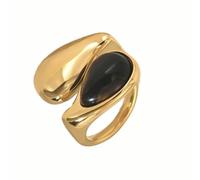 YAOGUI Geometric Pearls Open Rings Hand Jewelry Fashion Copper Texture Suitable For Fashion Enthusiasts Present Copper Jewelry