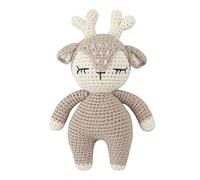 YAOGUI Handmade Crochet Deer Stuffed Animal Knit Soft Doll Toy Sweet Boys And Girls Present For Birthday 6 Inch Crochet Deer Doll For Baby Stuffed Animal Toy