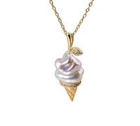 YAOGUI Ice Cream Necklace Trendy Pearls Chain Copper Jewelry For Women Elegant Adjustable Length Neckchain Accessory Party Jewelry Accessories For Women